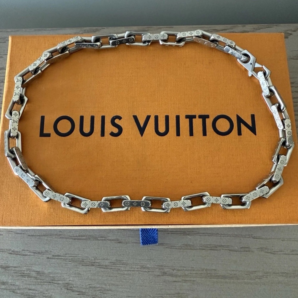 Louis Vuitton Chain Monogram Stailless Steel Necklace